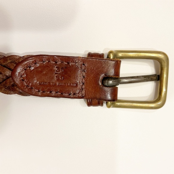 Vintage Polo Ralph Lauren Woven Braided Belt Sz 36 Saddle Brown Made in England - Picture 7 of 10